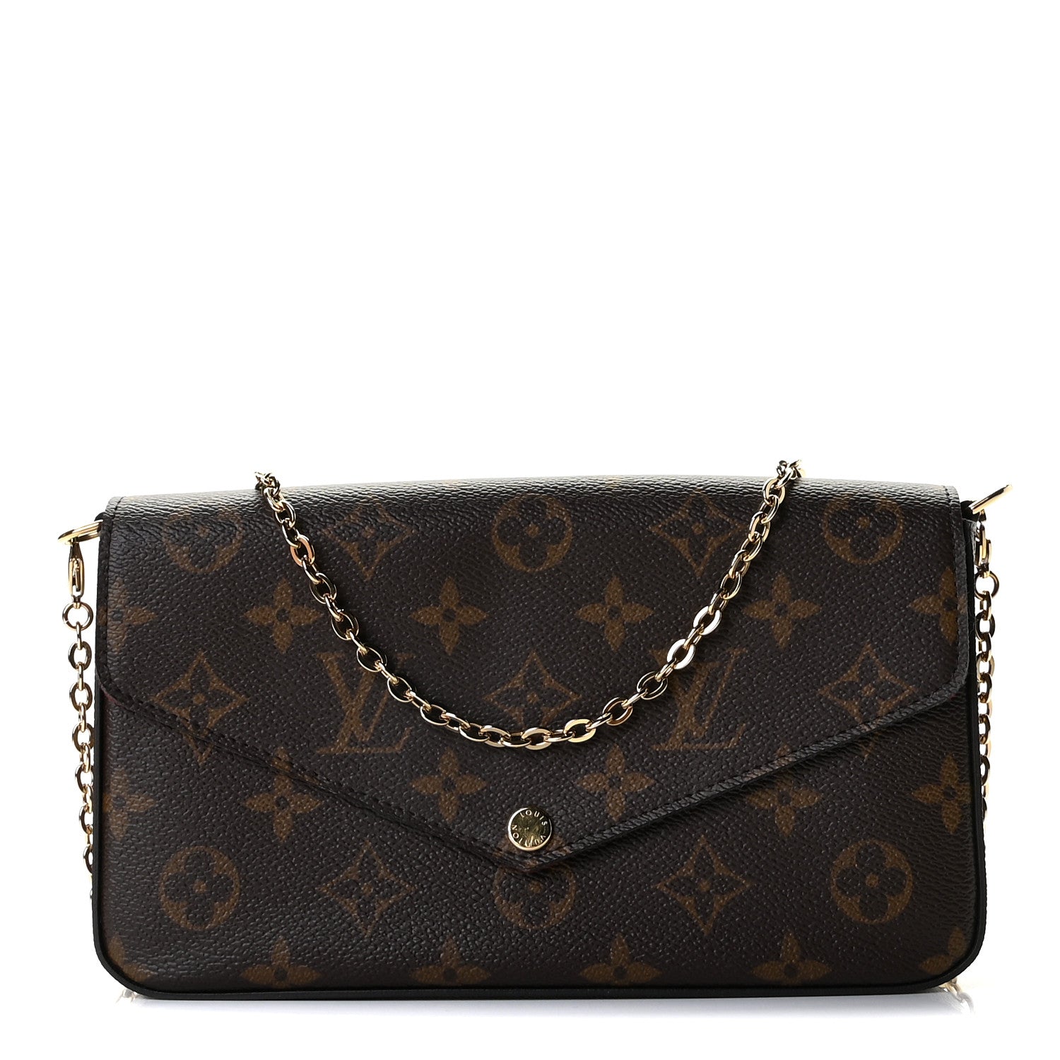 Louis Vuitton Monogram Pochette Felicie Chain Wallet Fuchsia 1 of 8