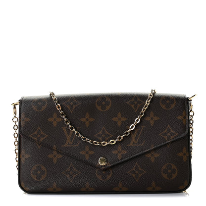 Louis Vuitton Monogram Pochette Felicie Chain Wallet Fuchsia 1 of 8
