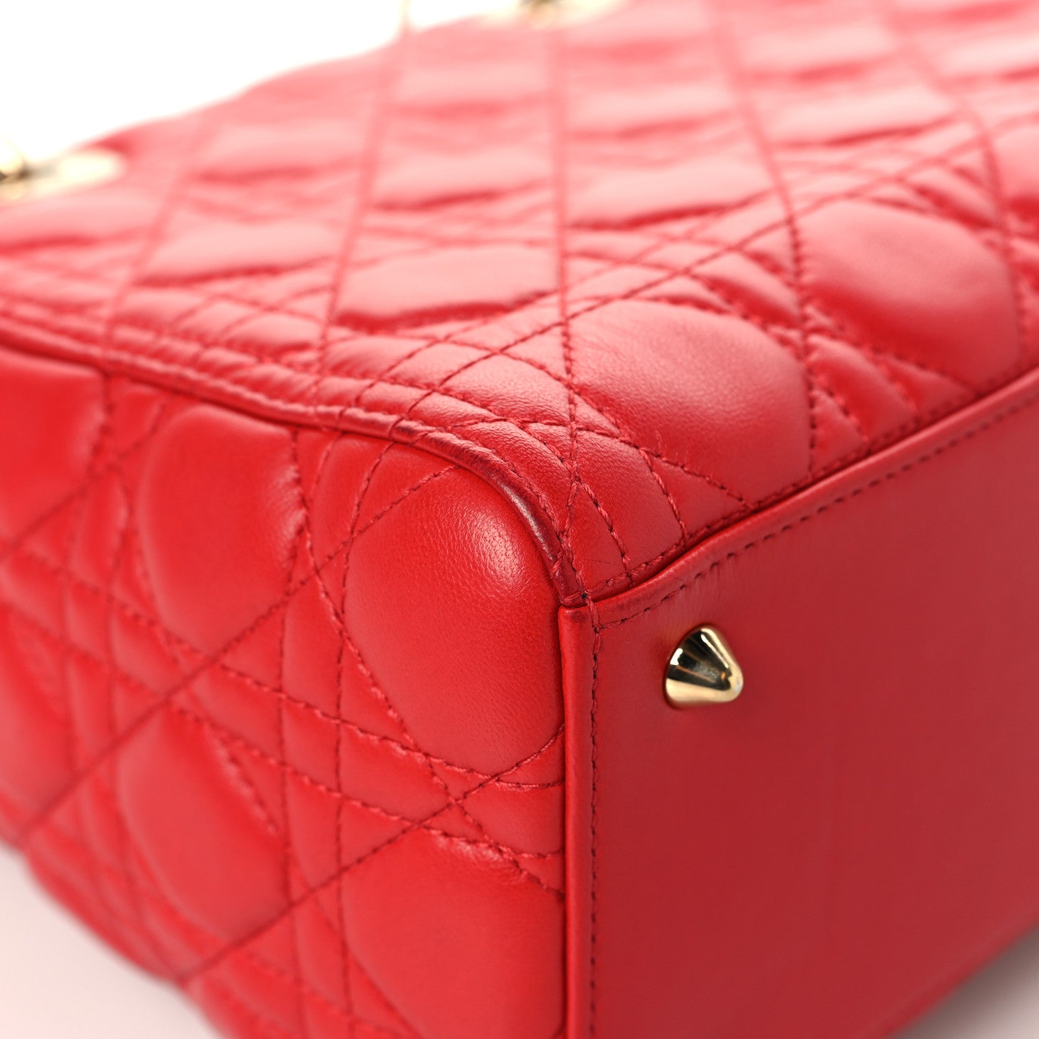 Christian Dior Lambskin Cannage Medium Lady Dior Red 11 of 14