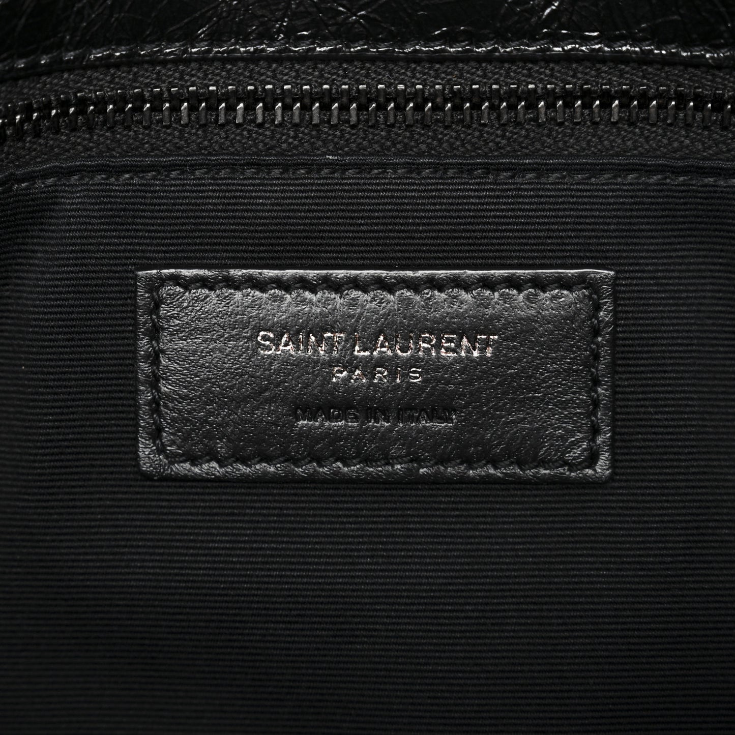 Crinkled Calfskin Matelasse Monogram Medium Niki Chain Satchel Black