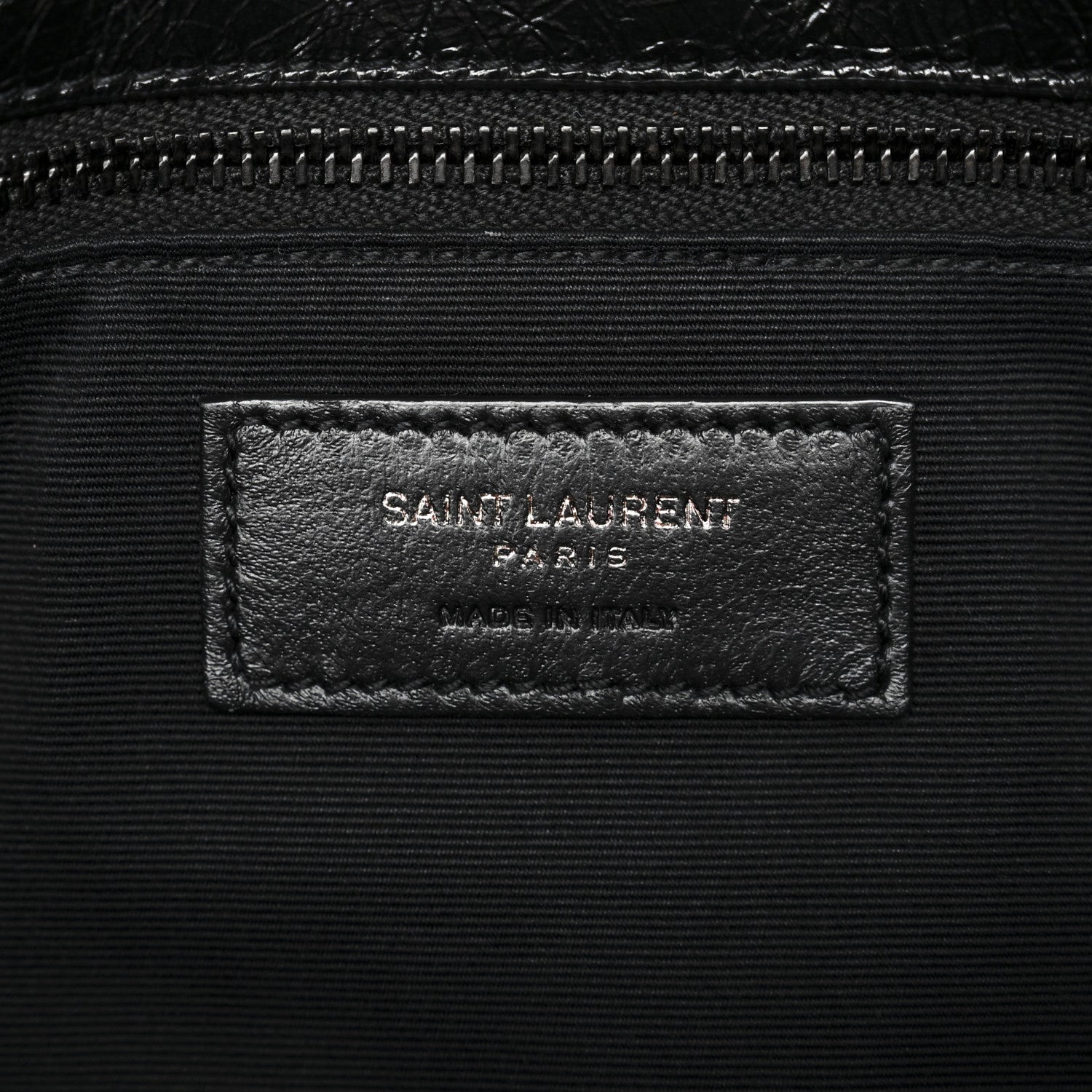 Saint Laurent Crinkled Calfskin Matelasse Monogram Medium Niki Chain Satchel Black 6 of 10