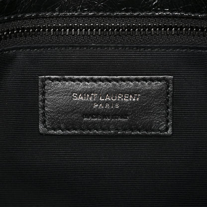 Saint Laurent Crinkled Calfskin Matelasse Monogram Medium Niki Chain Satchel Black 6 of 10