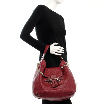 Gucci Soft Guccissima Medium Emily Hobo Classic Ruby 2 of 7