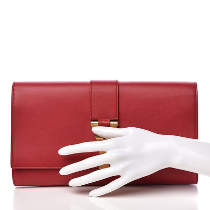 Saint Laurent Calfskin Classic Y Ligne Clutch Red 2 of 15