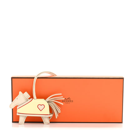 Hermes Milo Lambskin Grigri Rodeo Robeo Coeur Bag Charm PM Craie Jaune Milton Rouge Radieux 5 of 5