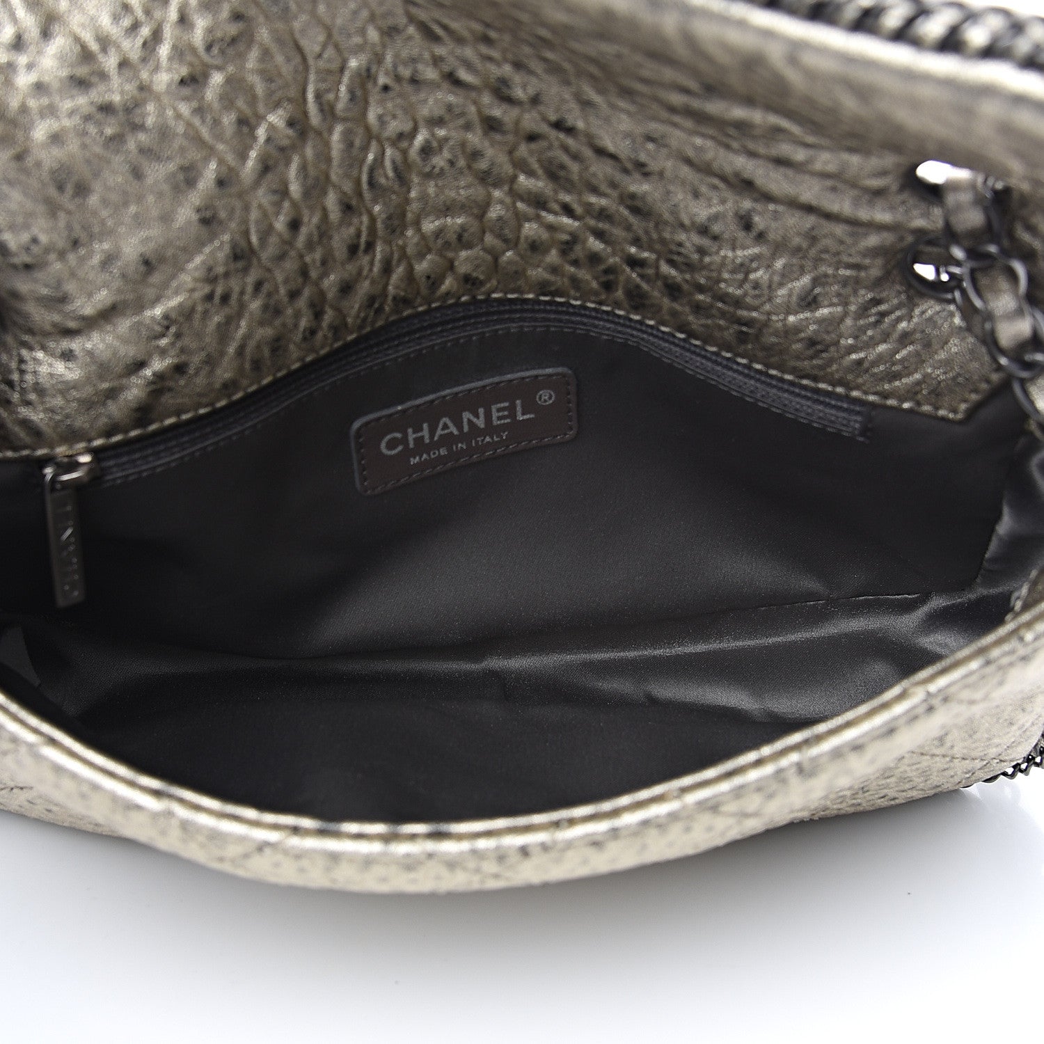 Chanel Distressed Lambskin Medium Leo Lion Flap Metallic 4 of 11