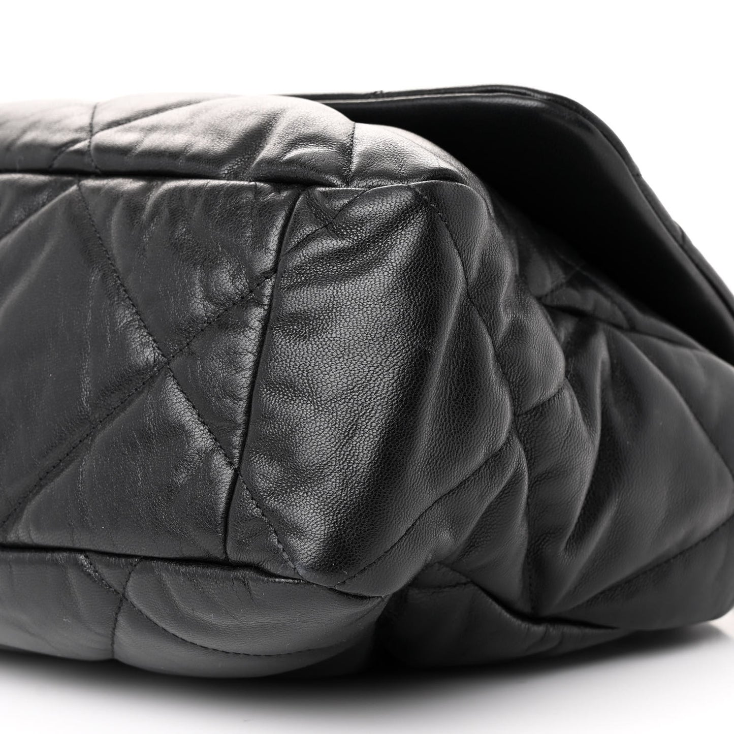 Goatskin Quilted Large Chanel 19 Flap Black