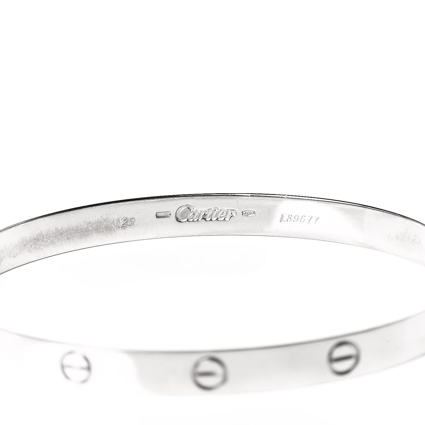 18K White Gold LOVE Bracelet 20