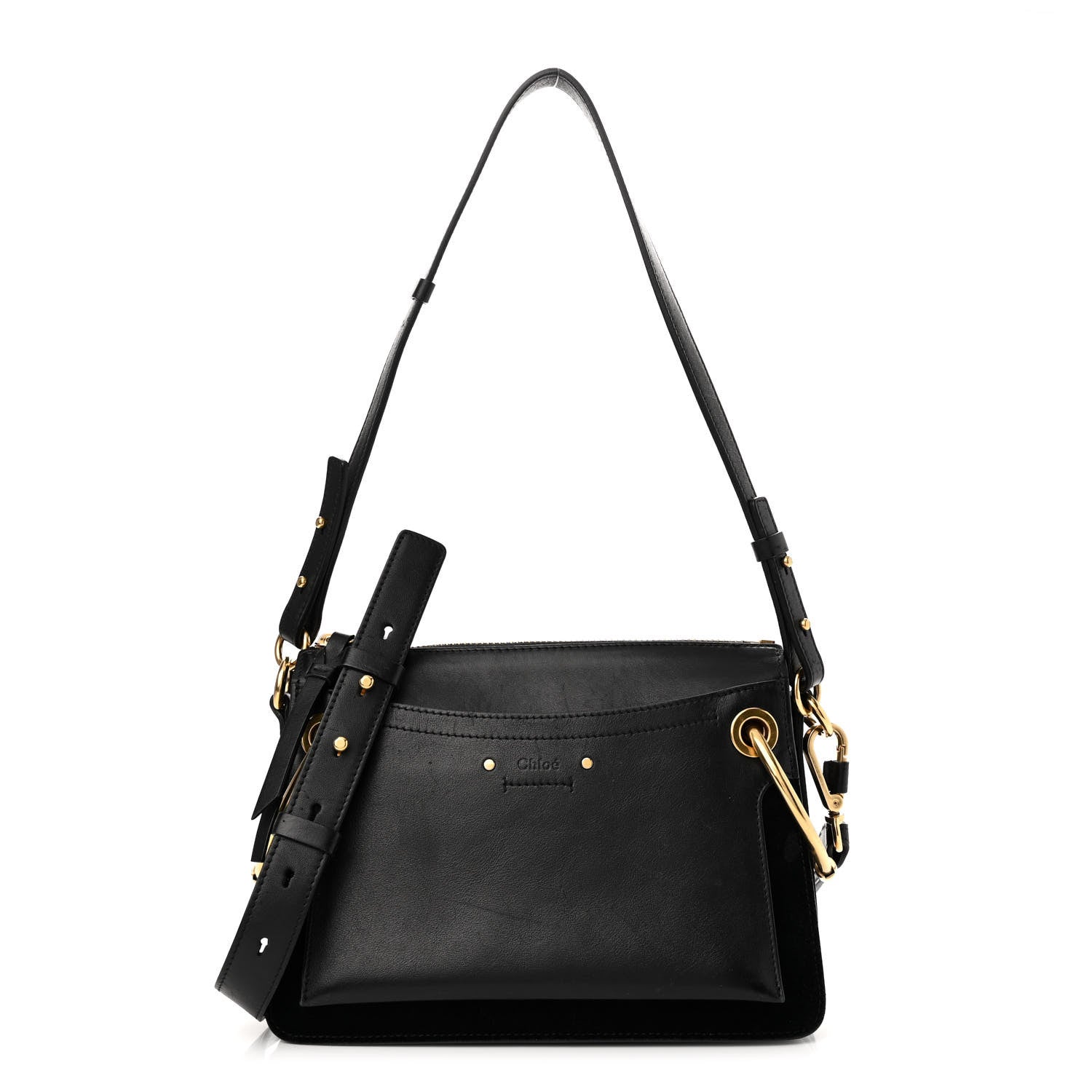 Chloe Calfskin Suede Small Roy Bag Black 1 of 16