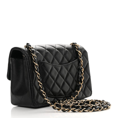 Chanel Lambskin Quilted Mini Rectangular Flap Black 3 of 13