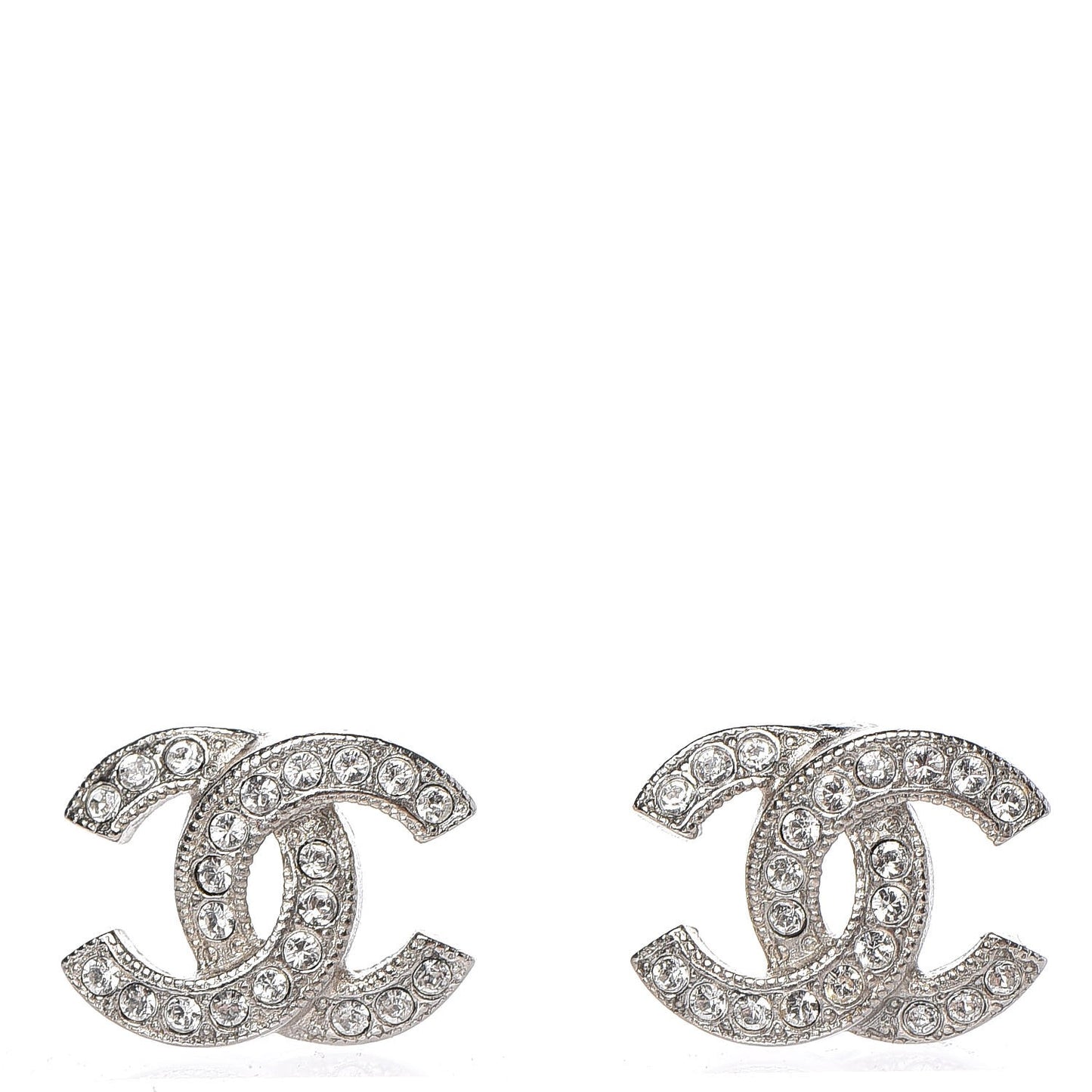 Crystal Mini CC Earrings Silver