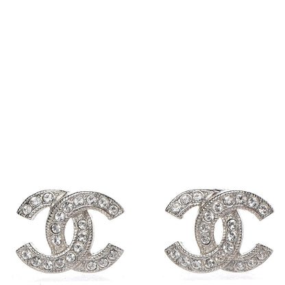 Chanel Crystal Mini CC Earrings Silver 1 of 5