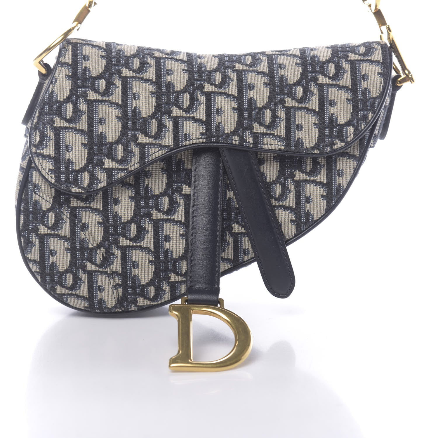 Christian Dior Oblique Mini Saddle Bag Blue 10 of 11