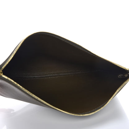 Celine Smooth Lambskin Bi-Color Solo Clutch Pouch Army Green 5 of 7