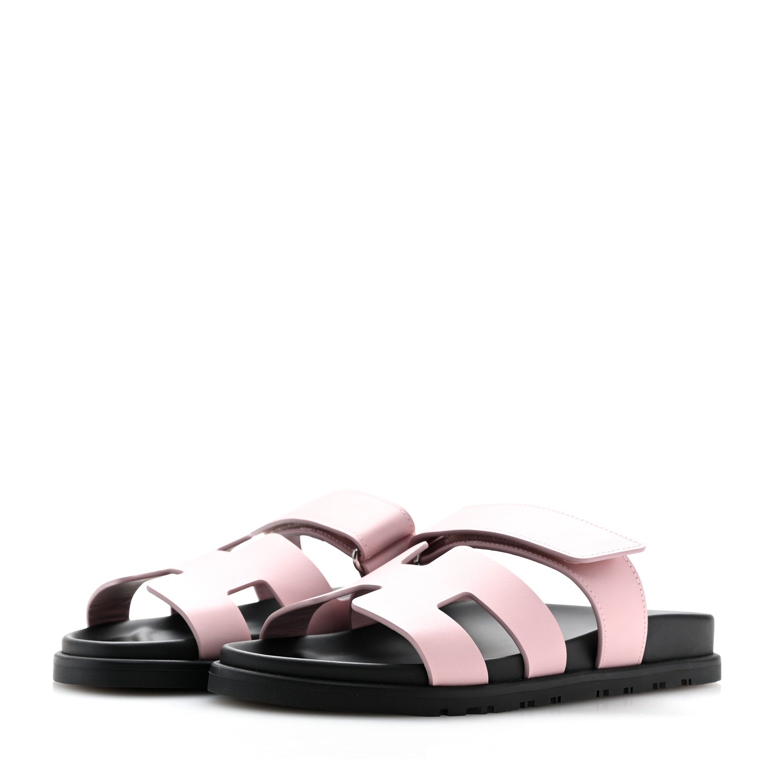 Hermes Calfskin Womens Chypre Sandals 37.5 Rose Cancan 4 of 10