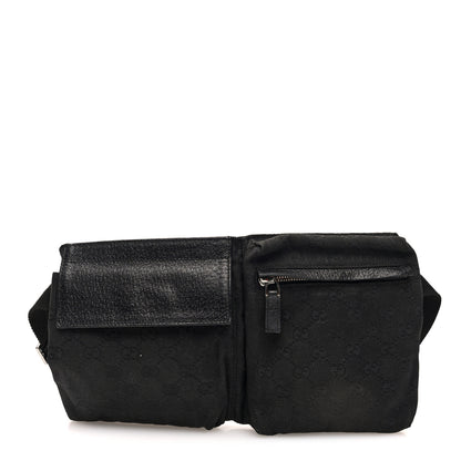Gucci GG Monogram Double Pocket Belt Bag Black 1 of 11