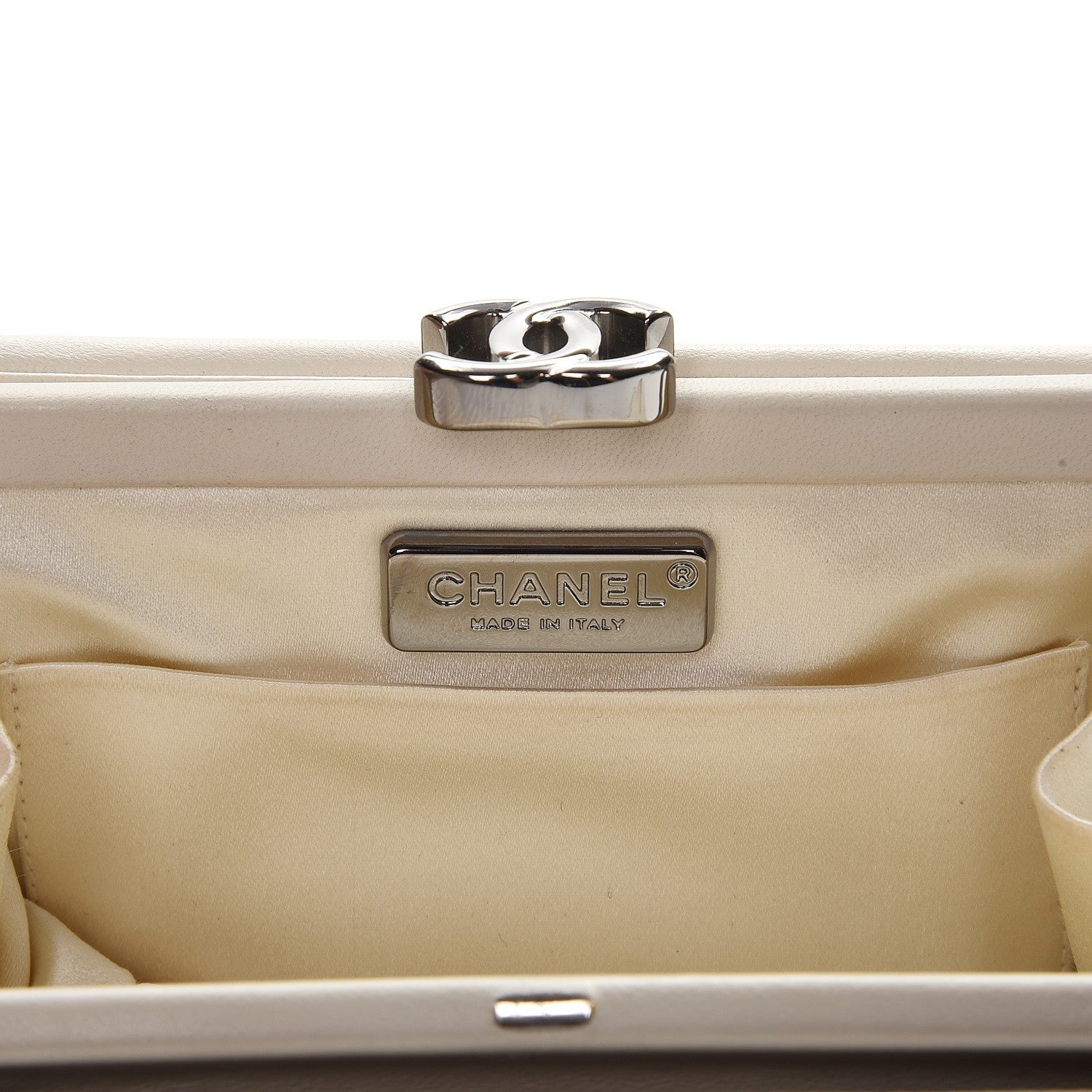 Chanel Lambskin Swivel Frame Clutch White 6 of 11