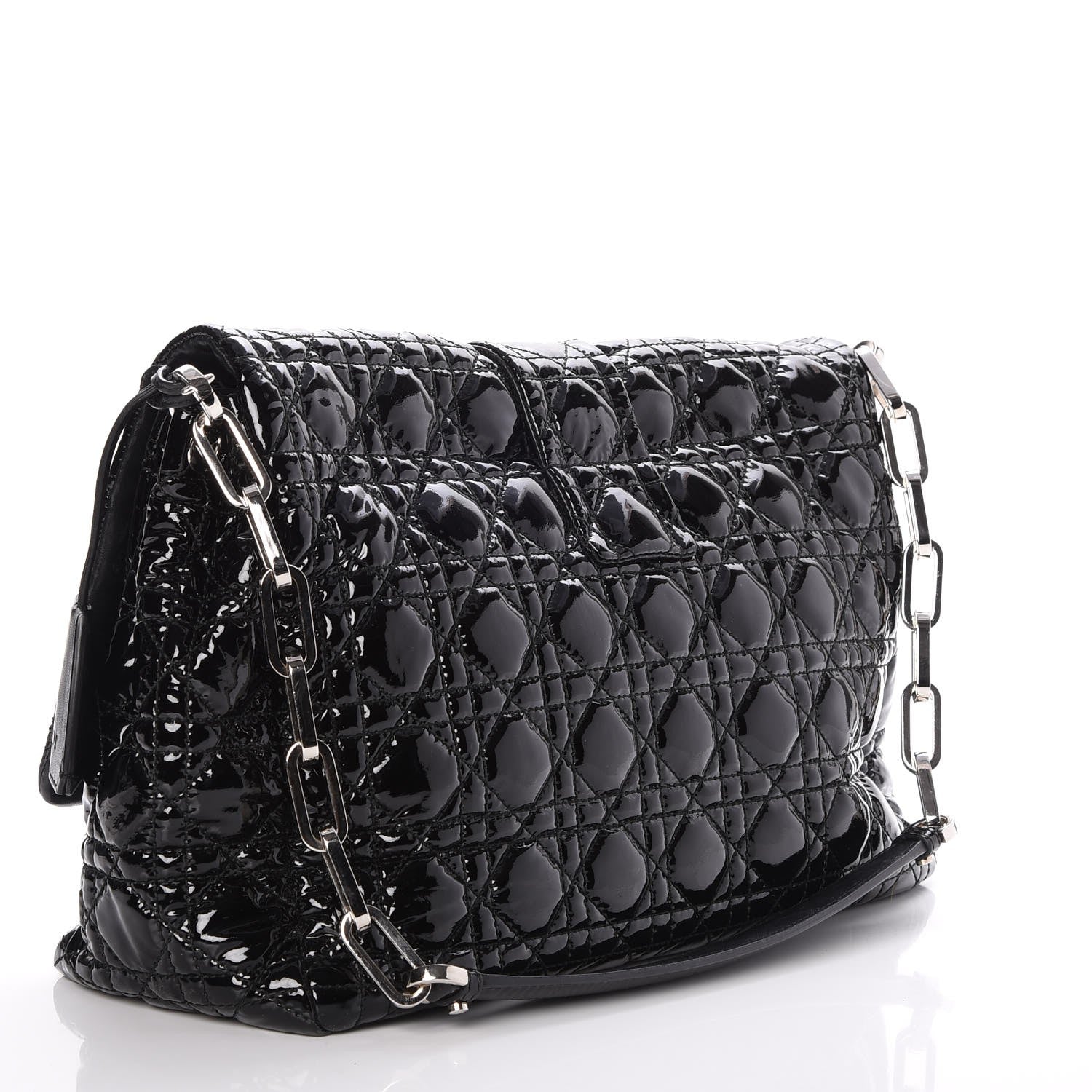 Christian Dior Patent Cannage Large New Lock Flap Black 3 of 7
