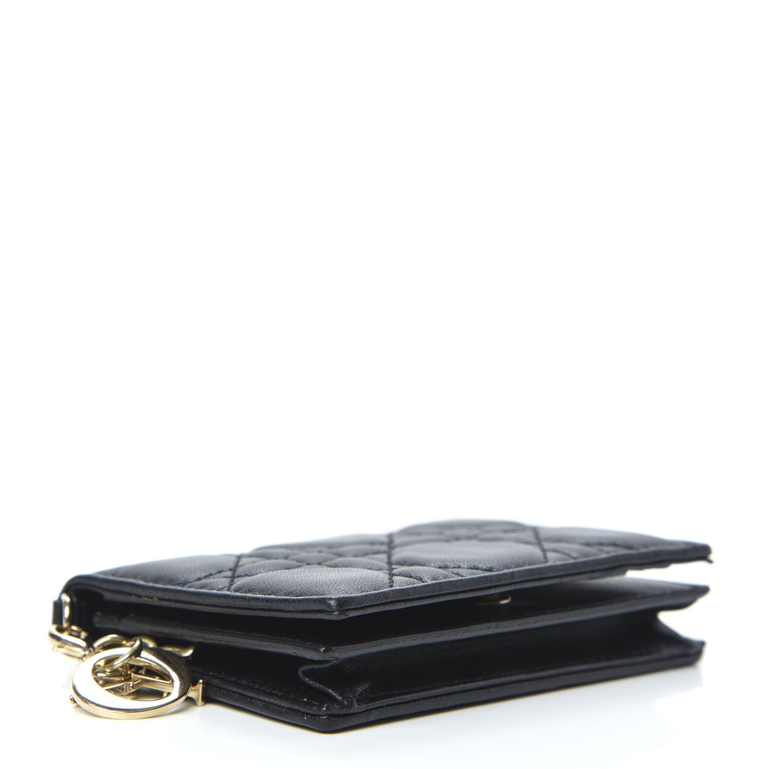 Christian Dior Lambskin Cannage Small Lady Dior Flap Card Holder Black 4 of 8
