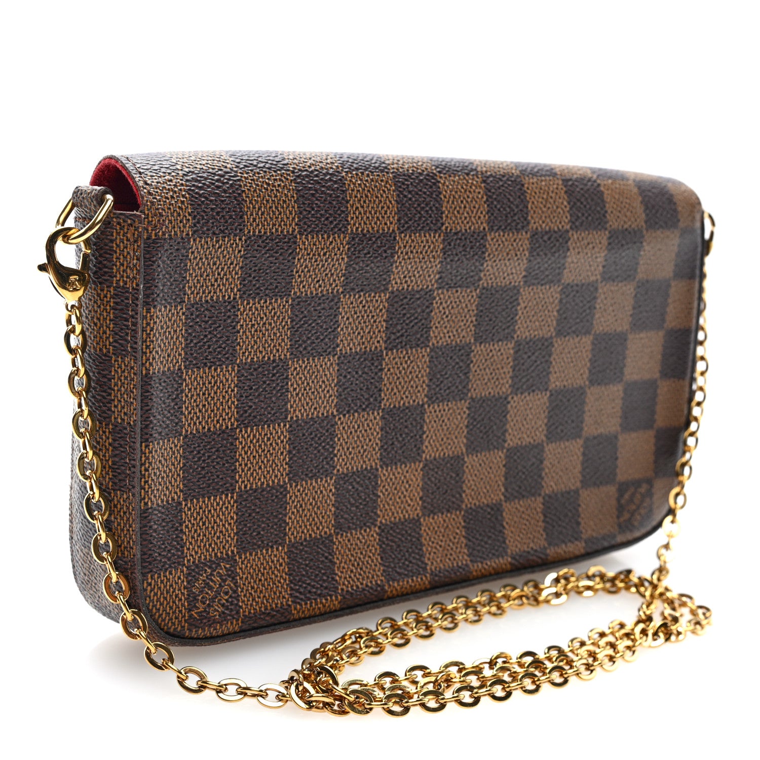 Louis Vuitton Damier Ebene Pochette Felicie Chain Wallet 3 of 9
