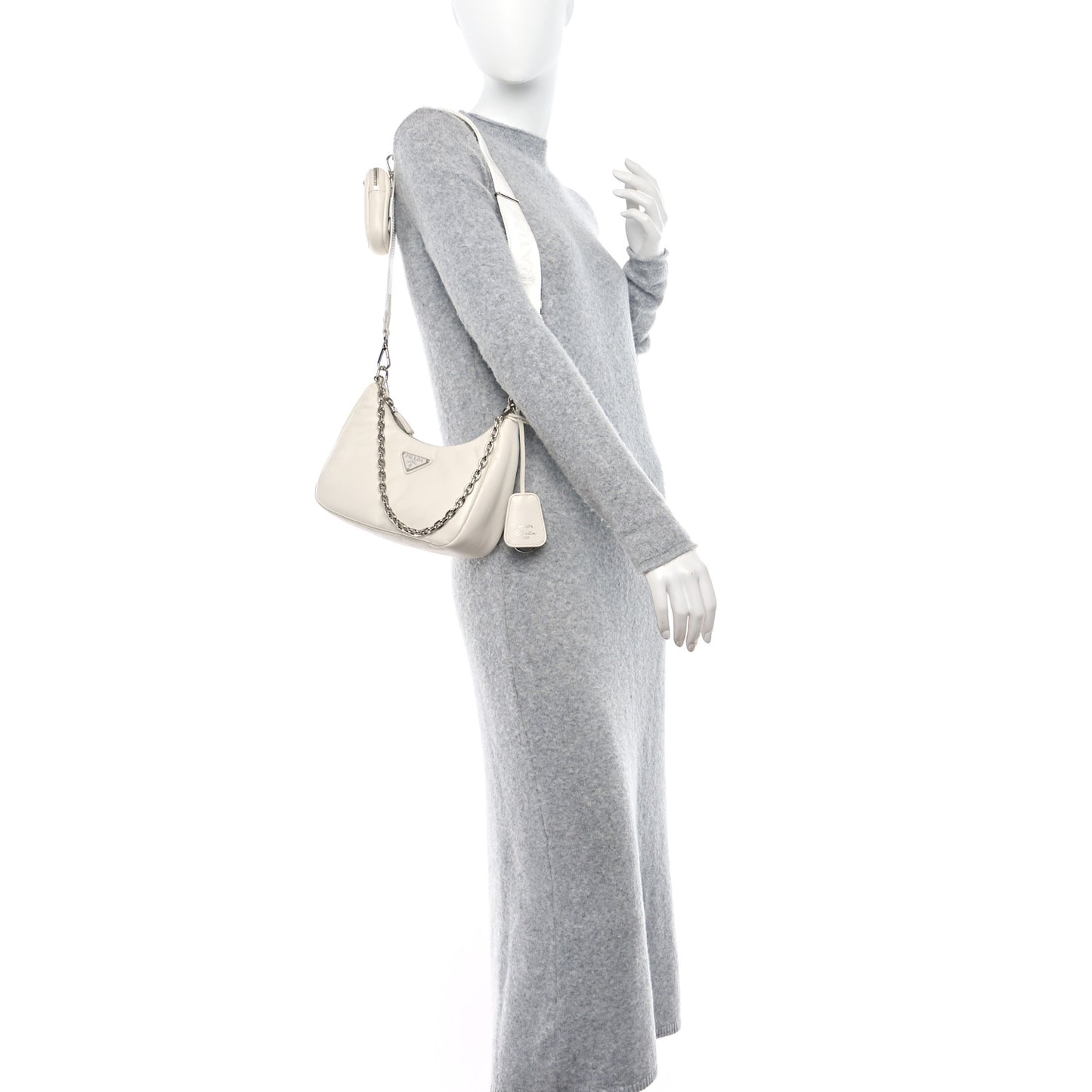 Nappa Soft Padded Re-Edition 2005 Shoulder Bag White