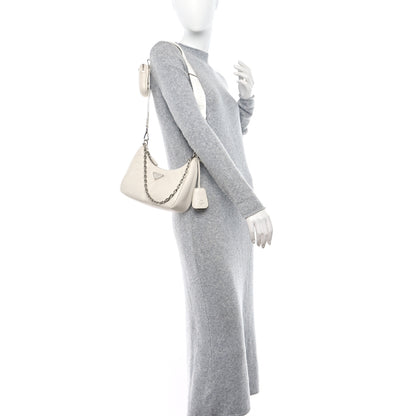 Prada Nappa Soft Padded Re-Edition 2005 Shoulder Bag White 2 of 8