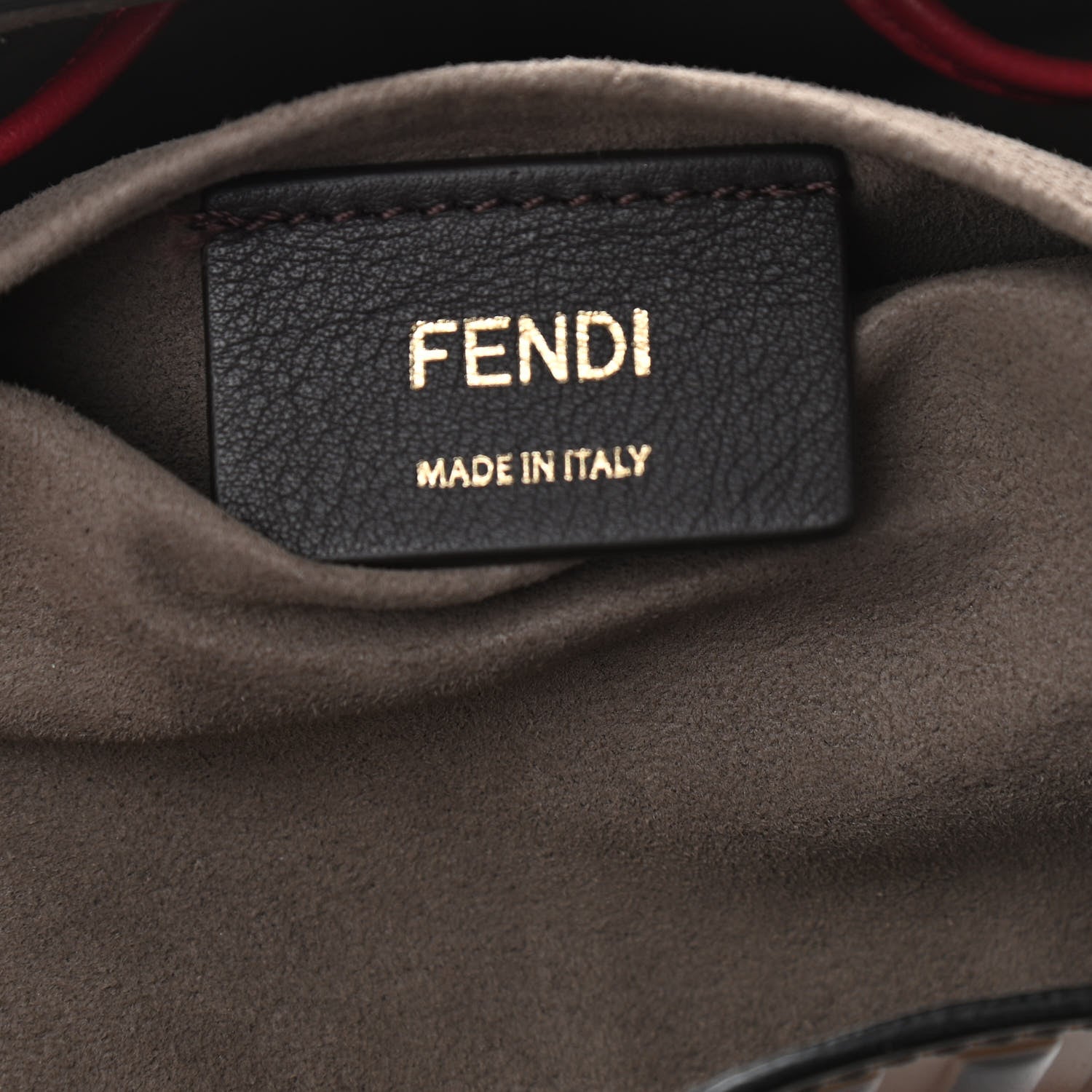 Fendi Vitello Grace F is Fendi Bi-Color FF 1974 Embossed Grande Mon Tresor Bucket Bag Maya Black Fragola 6 of 10
