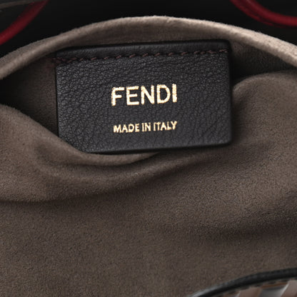 Fendi Vitello Grace F is Fendi Bi-Color FF 1974 Embossed Grande Mon Tresor Bucket Bag Maya Black Fragola 6 of 10