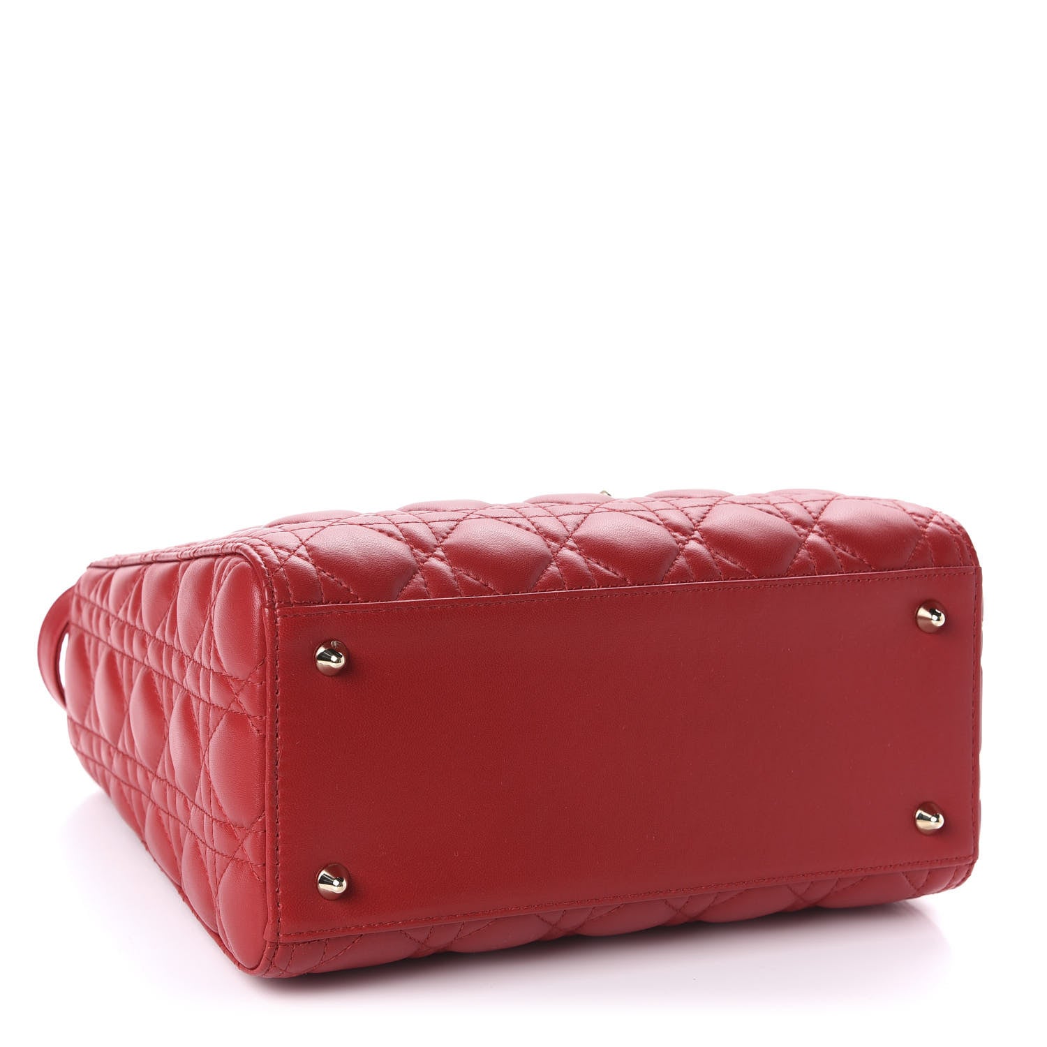 Christian Dior Lambskin Cannage Medium Lady Dior Red 5 of 12
