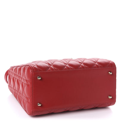 Christian Dior Lambskin Cannage Medium Lady Dior Red 5 of 12