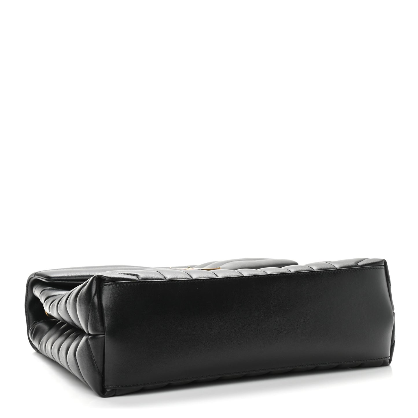 Calfskin Y Quilted Monogram Medium Loulou Chain Satchel Black