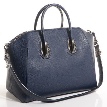 Givenchy Pebbled Calfskin Medium Animation Antigona Deep Blue 3 of 9