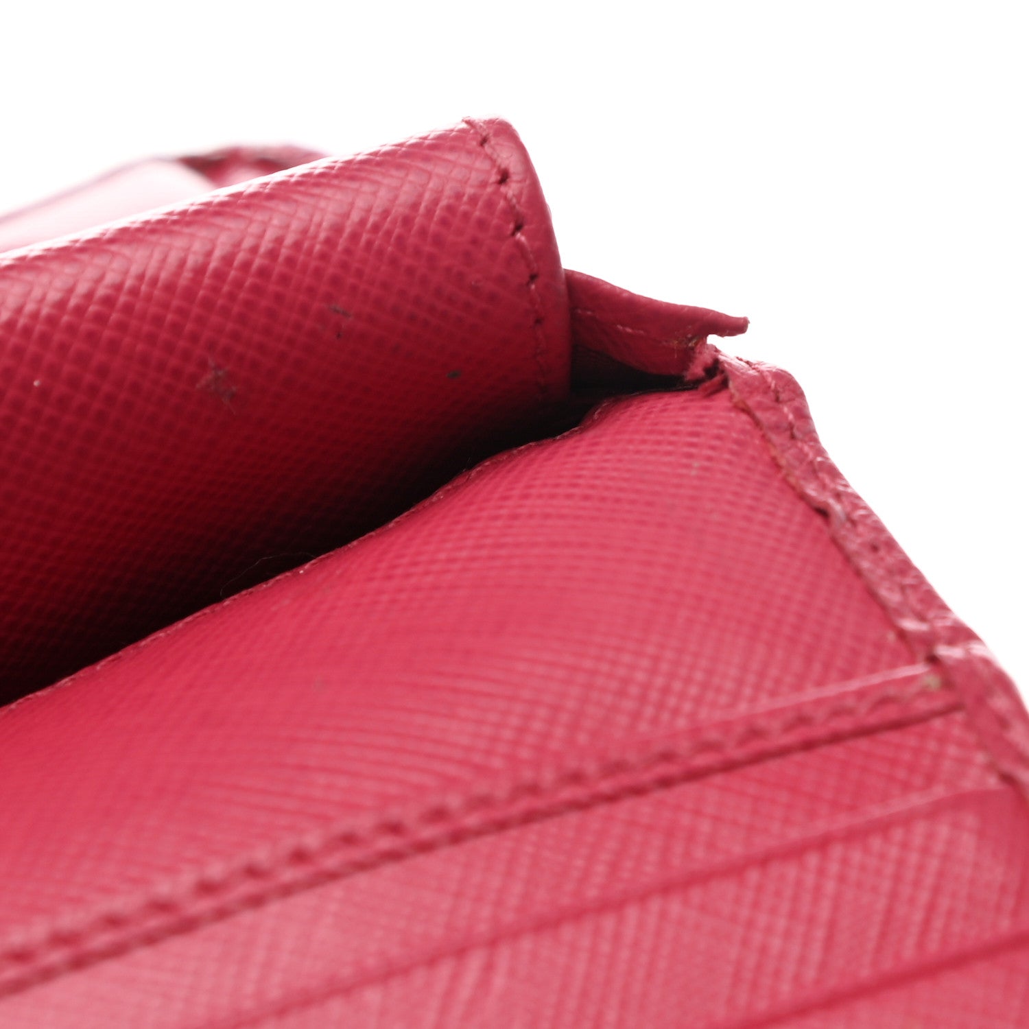 Prada Saffiano Metal Tri-Fold Wallet Peonia 8 of 10