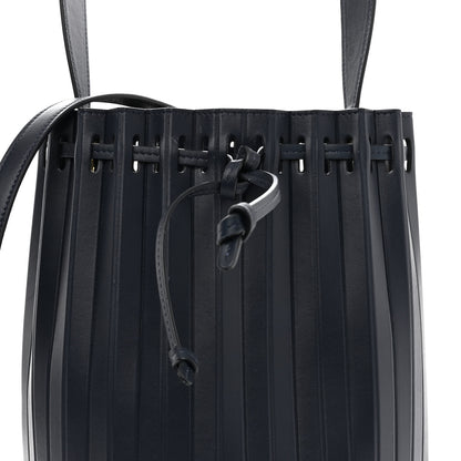 Mansur Gavriel Vegetable Tanned Calfskin Pleated Bucket Bag Blu 8 of 10