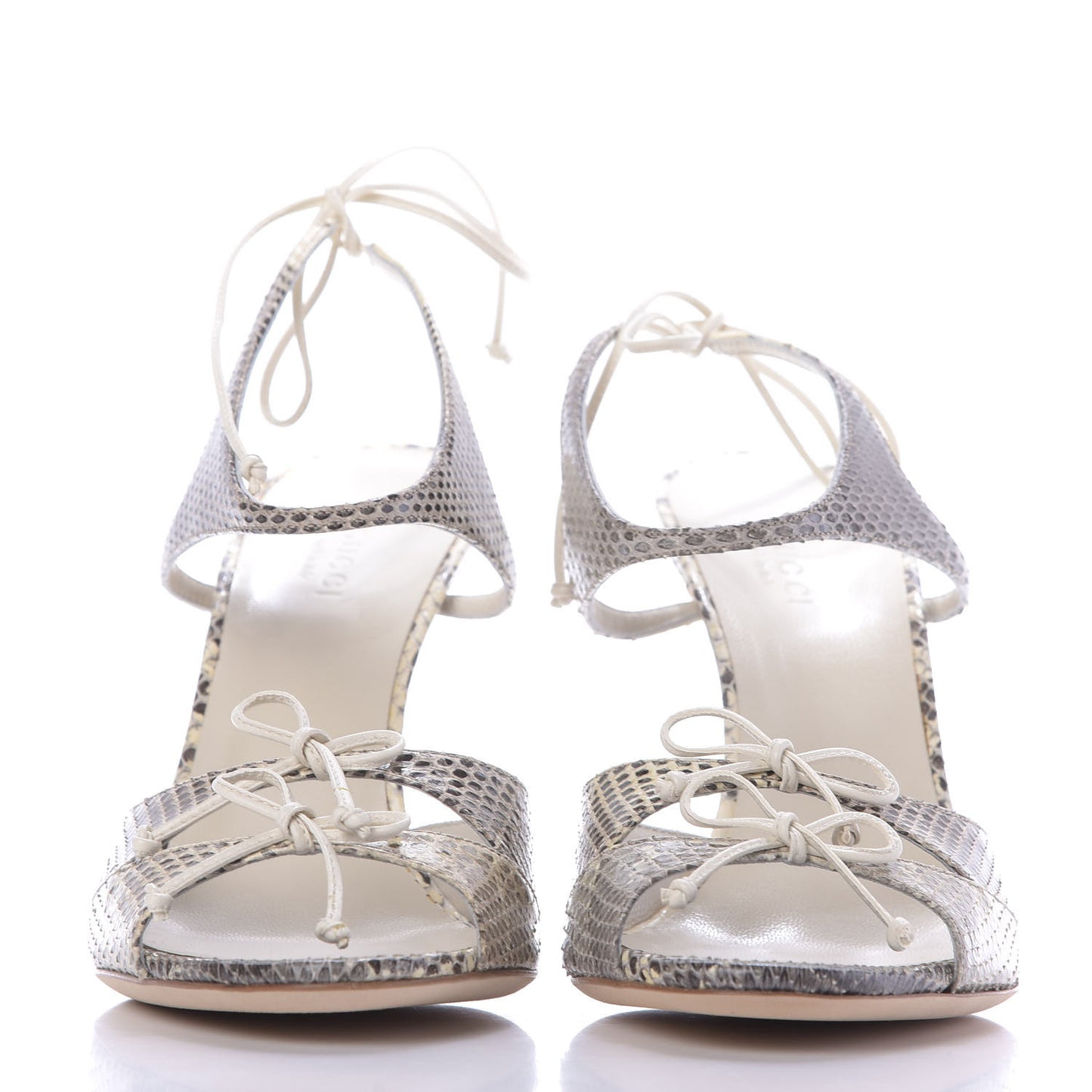 Snakeskin Sandals 7.5 Roccia Mystic White