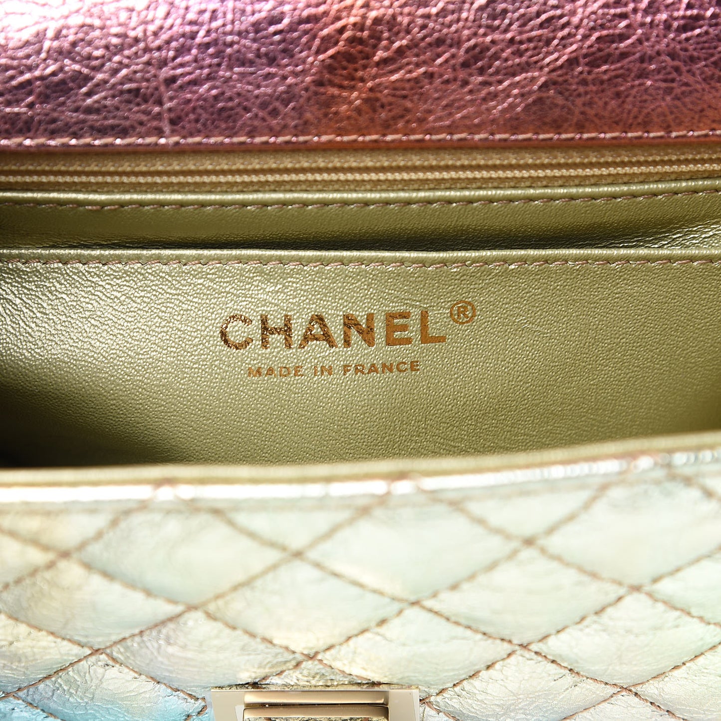 Metallic Goatskin Quilted Mini 2.55 Reissue Flap Multicolor