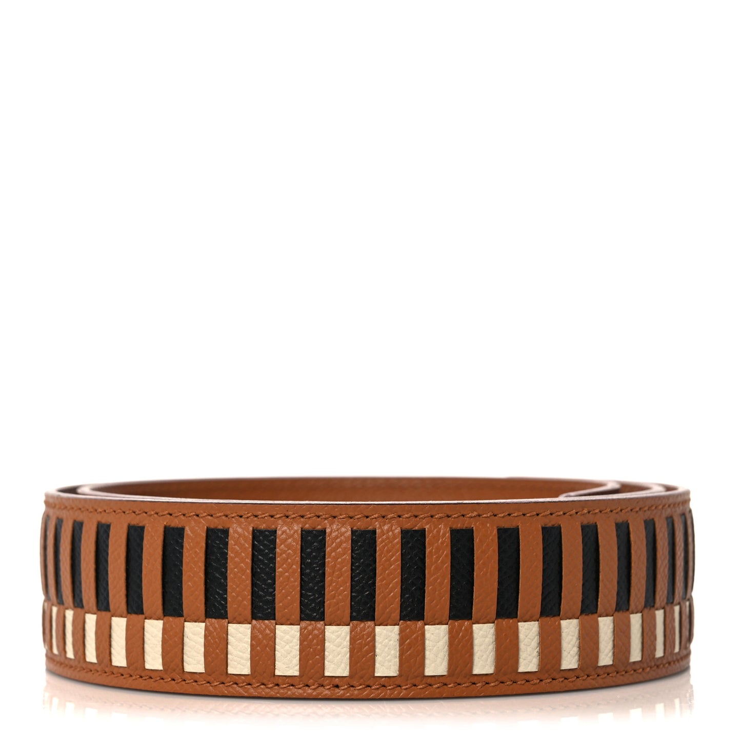 Epsom 40mm Tressage Shoulder Strap Black Craie Gold