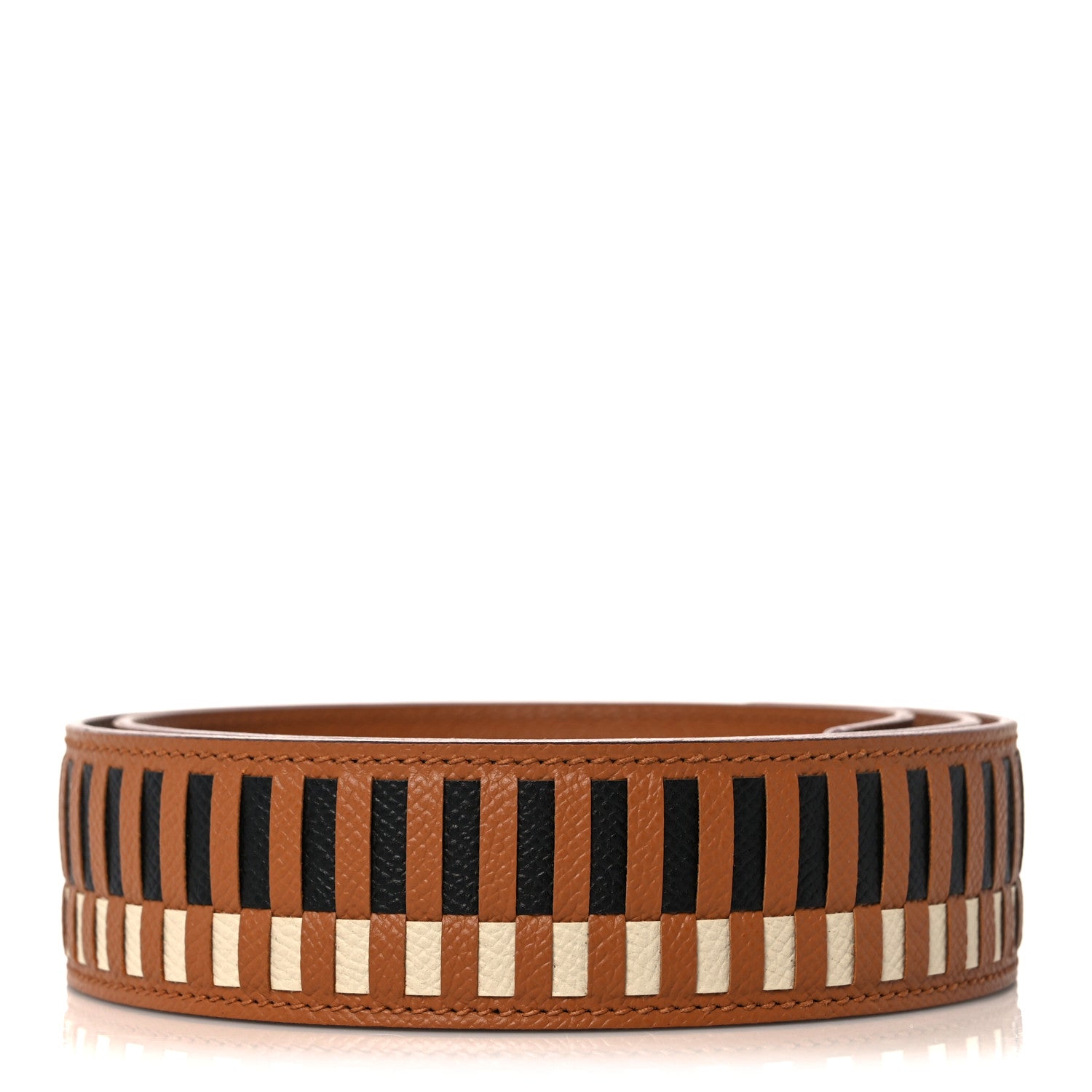 Hermes Epsom 40mm Tressage Shoulder Strap Black Craie Gold 2 of 6