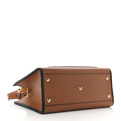 Fendi Vitello Century Opaco F is Fendi Bi-Color Small Runaway Satchel Corteccia Black 4 of 8