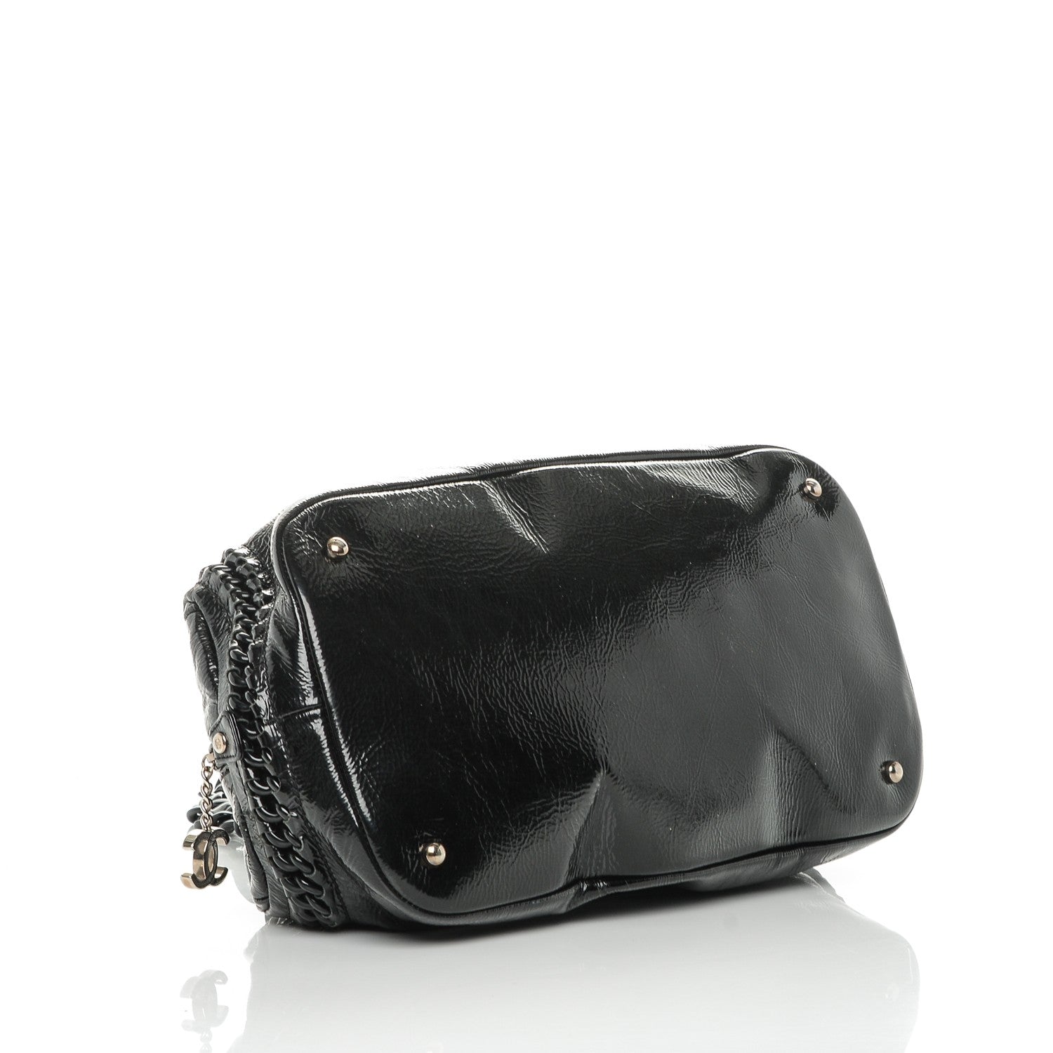 Chanel Patent Luxe Ligne Medium Bowler Black 4 of 8