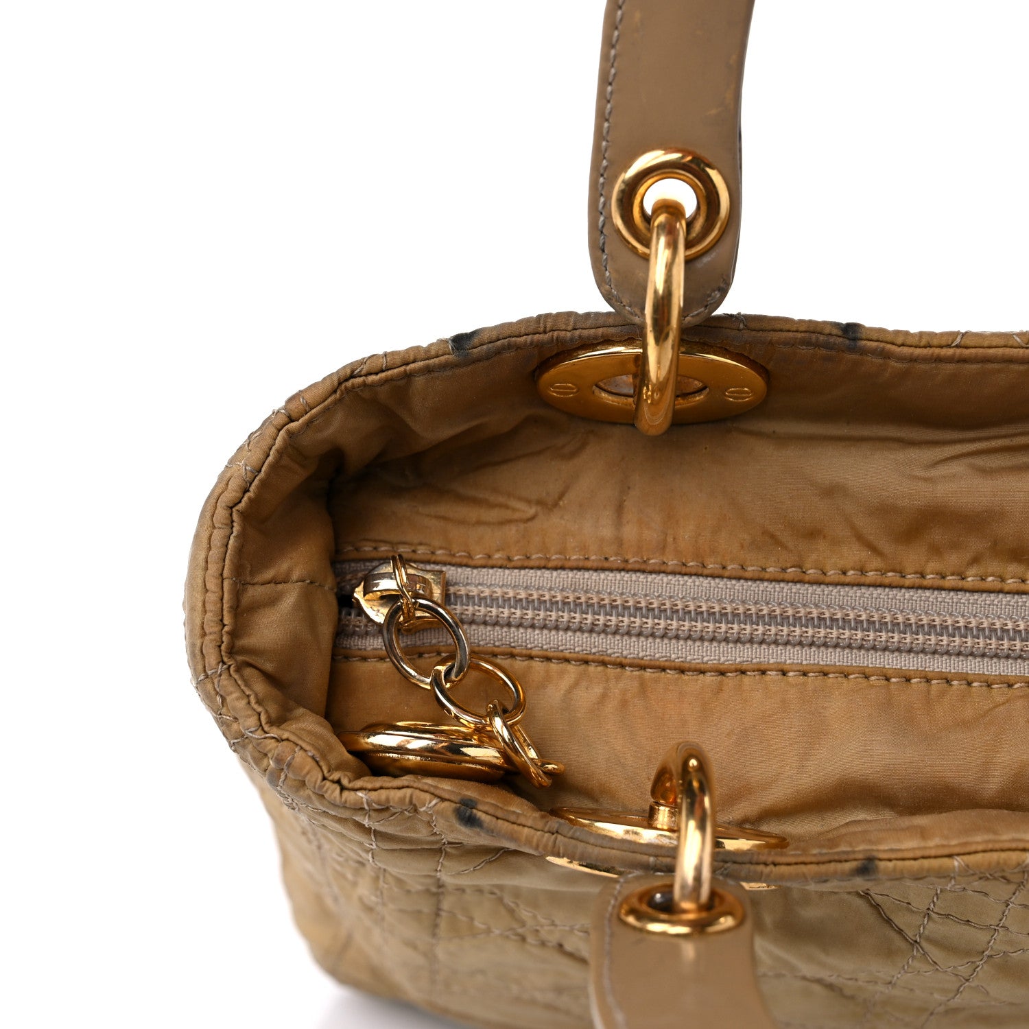 Christian Dior Nylon Cannage Medium Lady Dior Beige 16 of 18