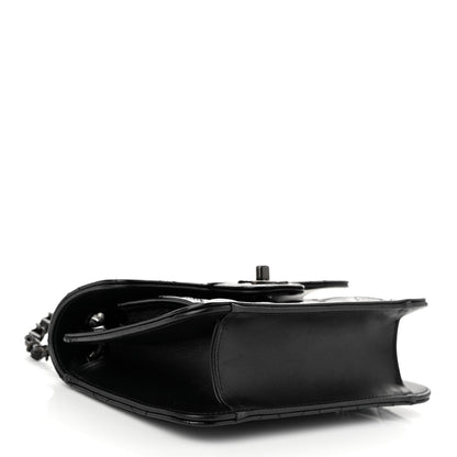 Chanel Shiny Crumpled Calfskin Quilted Double You Mini Flap So Black 4 of 10