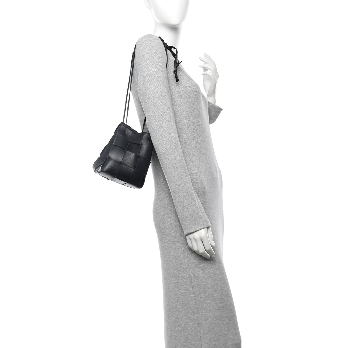 Nappa Maxi Intrecciato Cassette Bucket Bag Black
