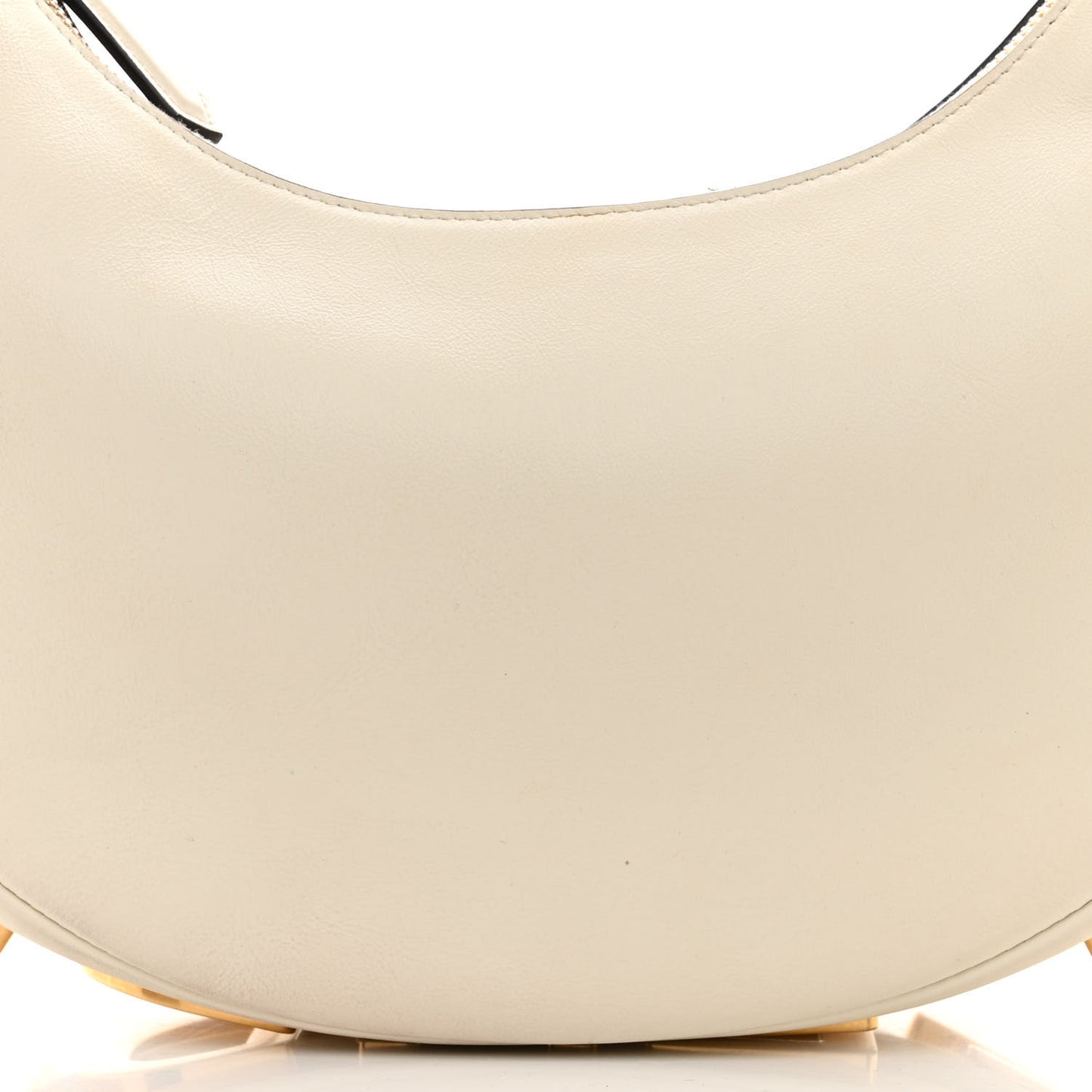 Vitello Grace Matte Small Fendigraphy Hobo Bag White Ice