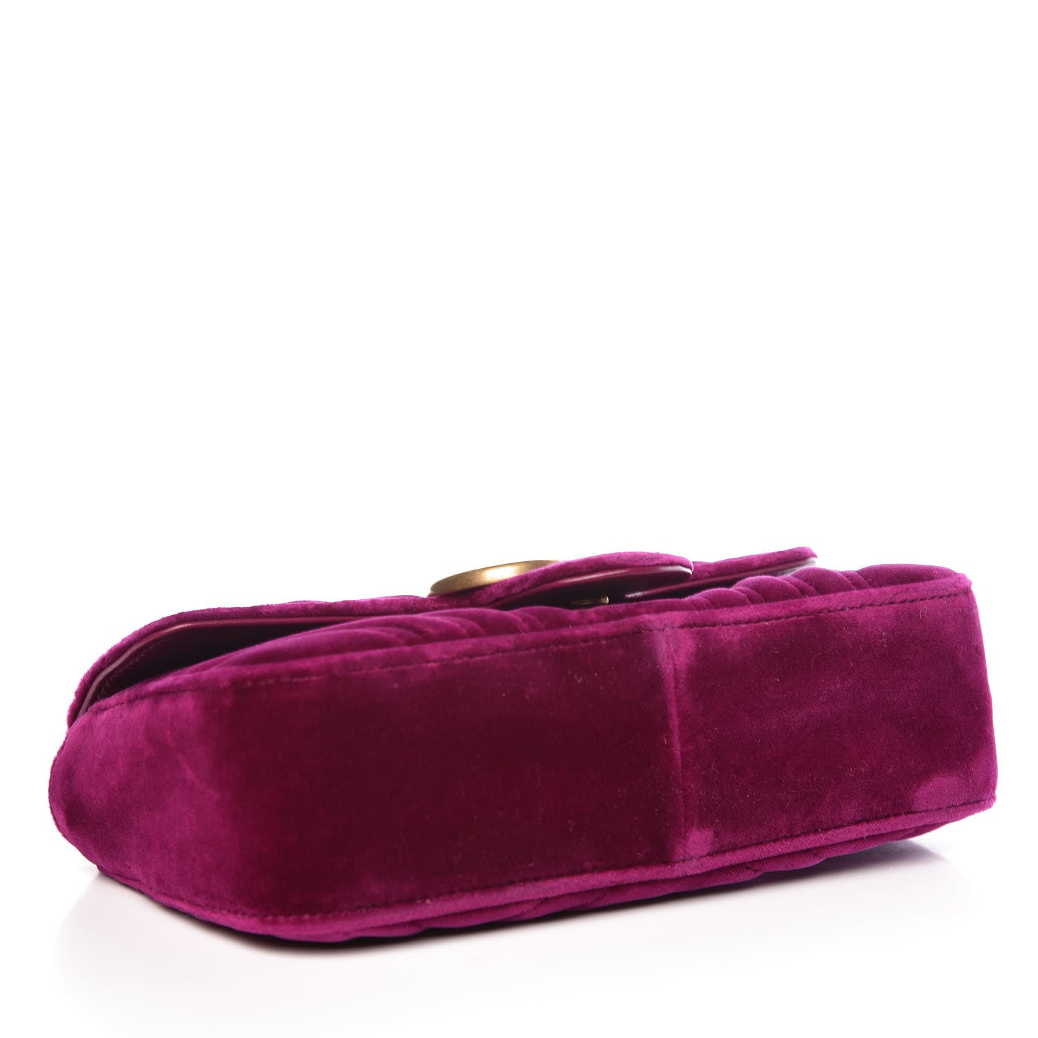Gucci Velvet Matelasse Mini GG Marmont Shoulder Bag Fuchsia Violet Cyclamen 4 of 10