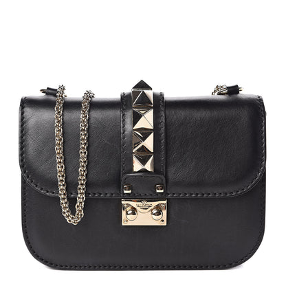 Valentino Garavani Vitello Small Glam Lock Rockstud Flap Black 1 of 12