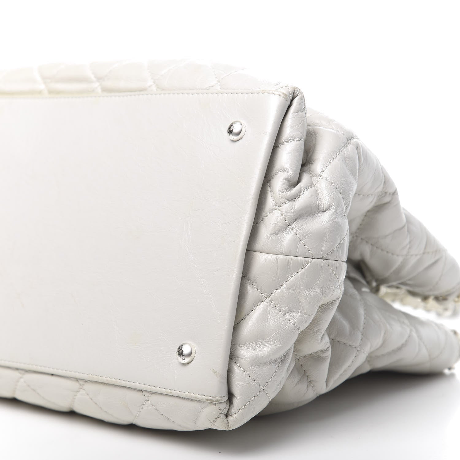 Chanel Glazed Calfskin Quilted Small Chain Me Tote Dark White 9 of 11