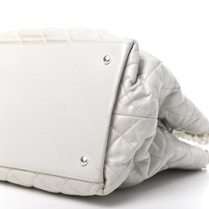 Chanel Glazed Calfskin Quilted Small Chain Me Tote Dark White 9 of 11
