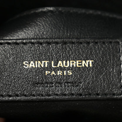 Saint Laurent Sheepskin Matelasse Chevron Monogram Medium College Bag Black 7 of 12
