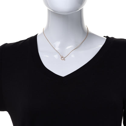 Hermes 18K Rose Gold Diamond Finesse Pendant Necklace 2 of 6